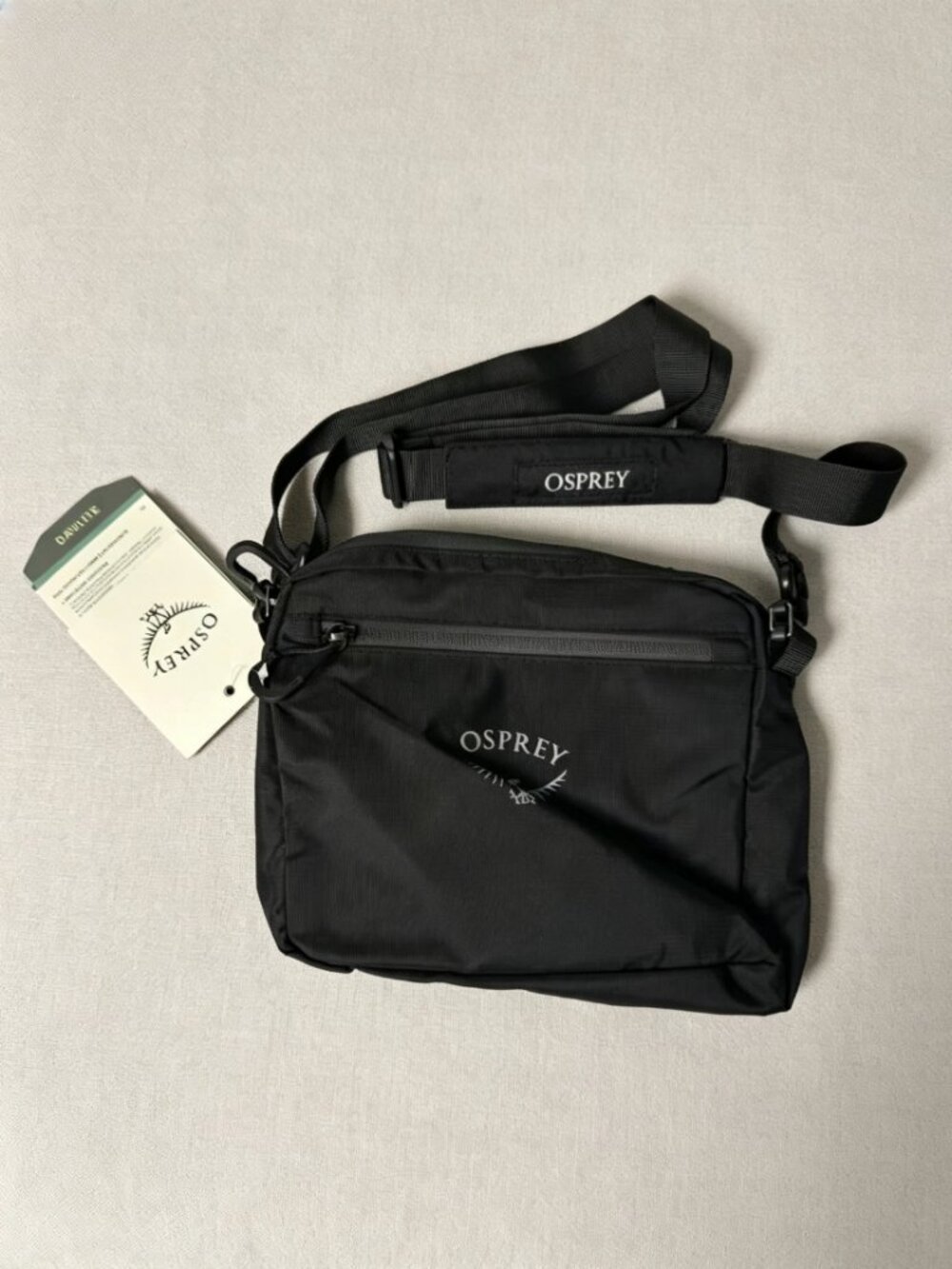 Osprey Black Crossbody Sling Bag Adjustable Shoulder Pack